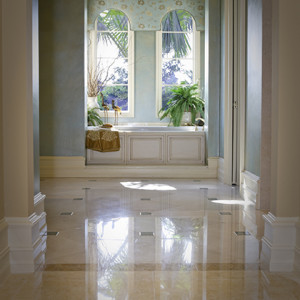 Polished marble floor