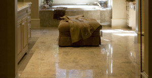 polished travertine floor